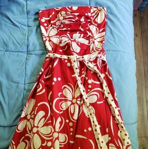 Floral strapless dress